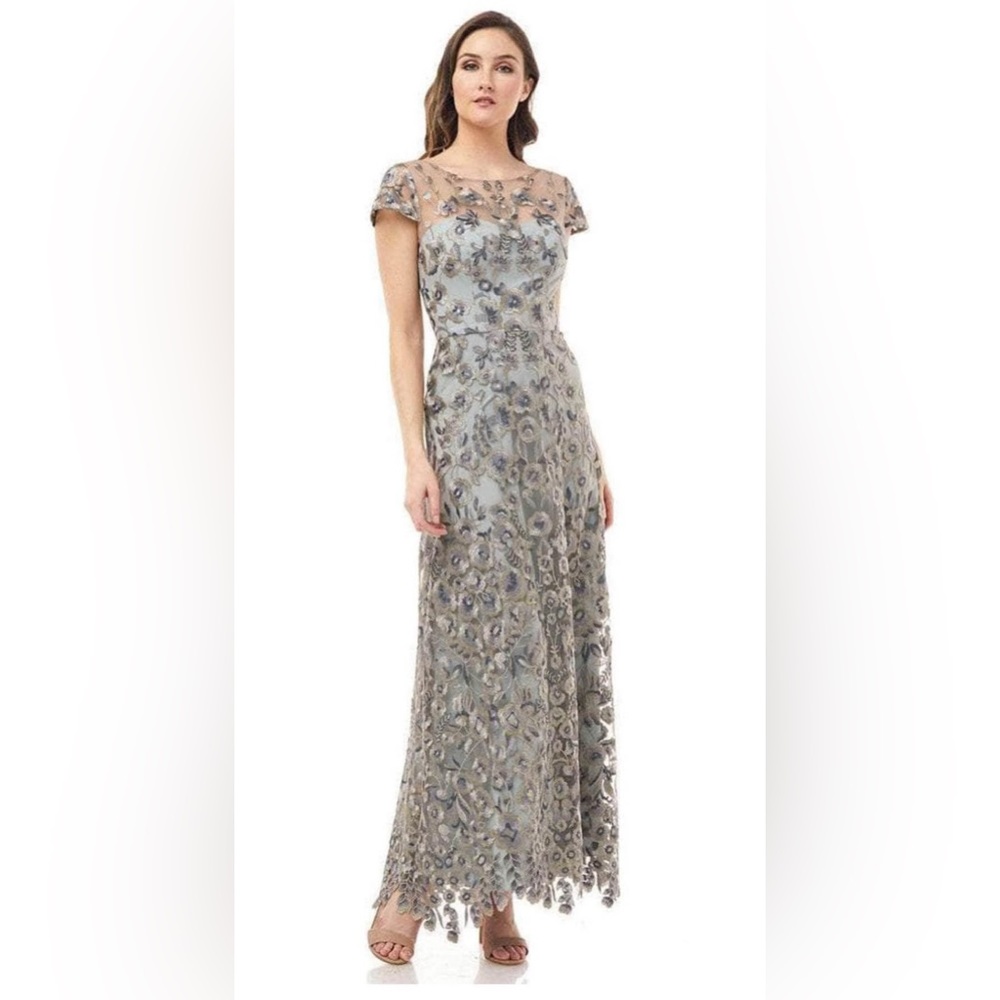 Soft Aqua Embroidered Gown